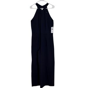 Julia Jordan Navy Halter Wide Leg Pantsuit Side 14